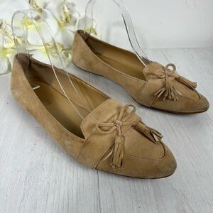 Talbots Women’s Francesca Tan Suede Leather Driving Flat Size 8.5